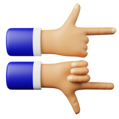 double hands pointing right 3d icon