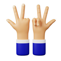 Obraz premium double peace hand 3d icon 