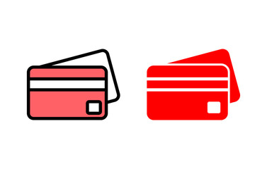 Credit card icon set illustration. Credit card payment sign and symbol