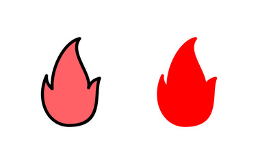 Fire icon set illustration. fire sign and symbol