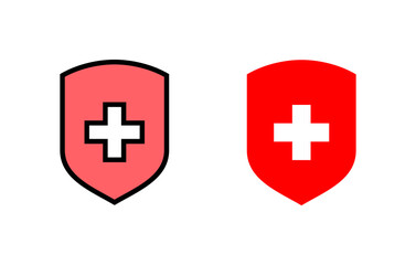 Health insurance icon set illustration. Insurance document sign and symbol
