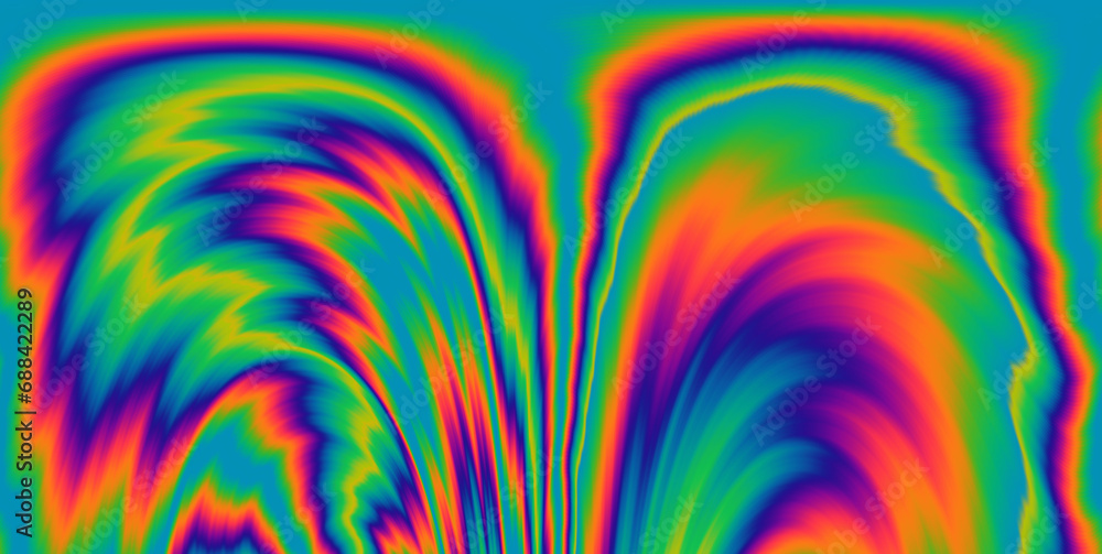 Poster 
A vivid and mesmerizing scene filled with neon-toned glitched patterns, elevated by an enchanting polarization effect, creating a vibrant and trippy backdrop.