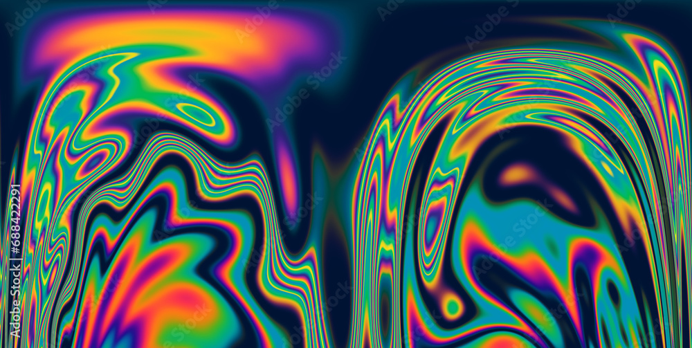 Poster 
A vivid and mesmerizing scene filled with neon-toned glitched patterns, elevated by an enchanting polarization effect, creating a vibrant and trippy backdrop.