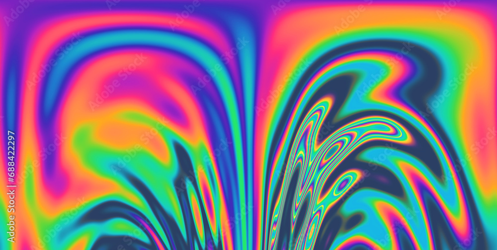 Poster 
A vivid and mesmerizing scene filled with neon-toned glitched patterns, elevated by an enchanting polarization effect, creating a vibrant and trippy backdrop.
