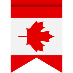 Canada flag or pennant isolated on white background. Pennant flag icon.