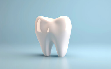 Healthy white tooth, isolated on light background