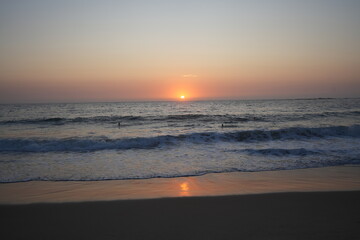 Sunset at the beach, Bondi Beach, Sydney Australia 