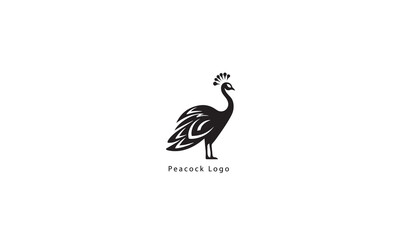 Peacock fly vector logo design - obrazy, fototapety, plakaty