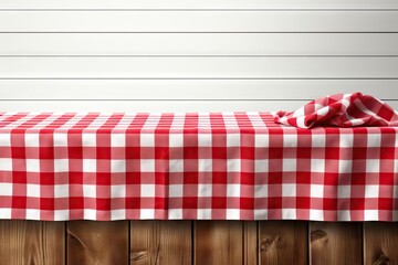 background table wood white tablecloth picnic red wooden folded kitchen bleached empty clothes chequered napkin cover menu linen pattern fabric