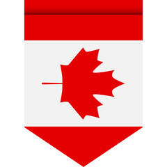 Canada flag or pennant isolated on white background. Pennant flag icon.