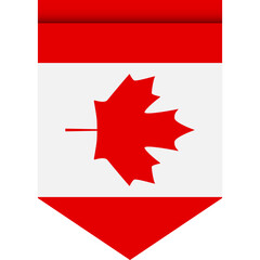 Canada flag or pennant isolated on white background. Pennant flag icon.
