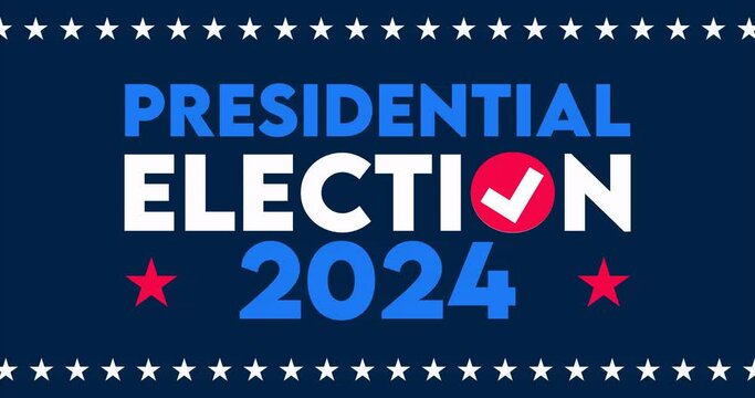 4k Presidential Election 2024 background animation. Suitable to use as title, video intro, overlay, banner, US election day event