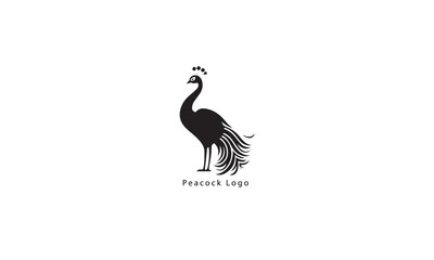 Peacock fly vector logo design