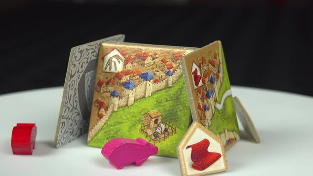 Carcassonne Board Game tiles in detail