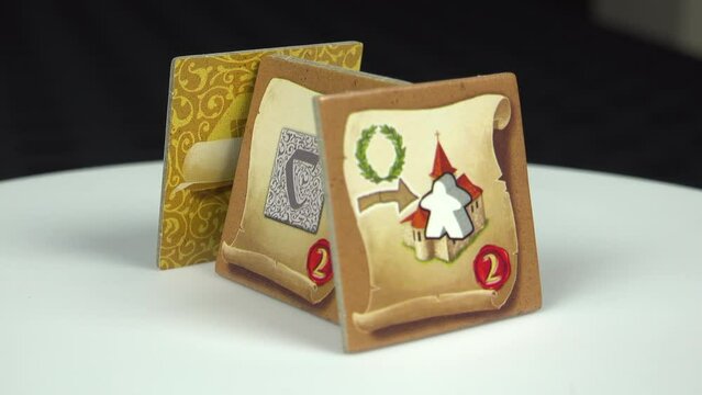 Carcassonne Board Game tiles in detail
