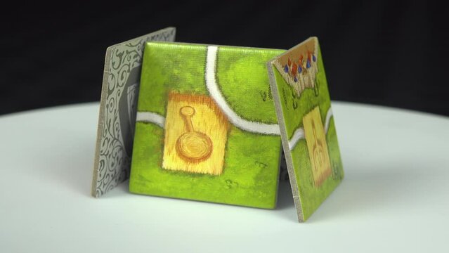 Carcassonne Board Game tiles in detail