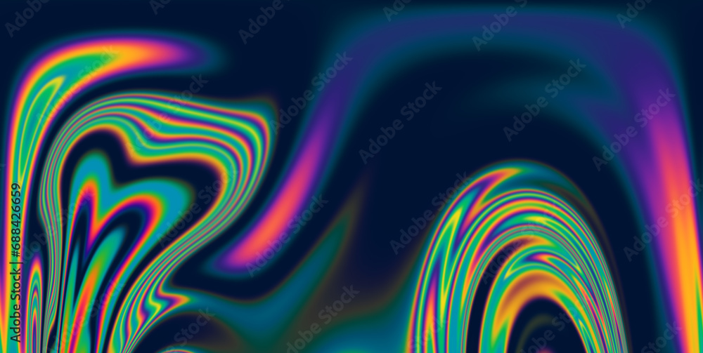 Aufkleber 
A vivid and mesmerizing scene filled with neon-toned glitched patterns, elevated by an enchanting polarization effect, creating a vibrant and trippy backdrop.