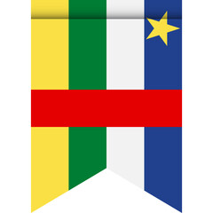 Central African Republic flag or pennant isolated on white background. Pennant flag icon.