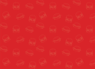 Food pattern, template with burger, fast food, for design backgrounds