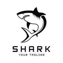 Unique and creative shark logo vector design. Wild Fish Vector Illustration