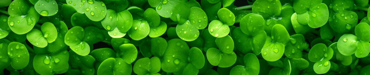 An Overhead Photo of Fresh Watercress Covered in Water Drops - Powered by Adobe