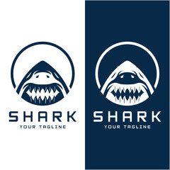 Unique and creative shark logo vector design. Wild Fish Vector Illustration