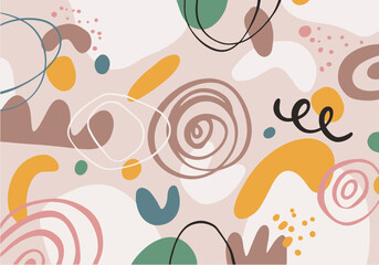 Creative colorful hand drawn abstract background elements.