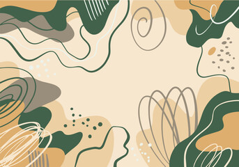Hand drawn floral nature abstract background.