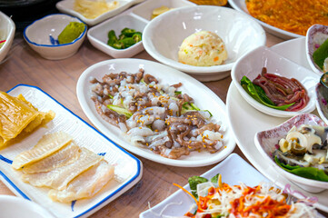 Korean live octopus on a plate