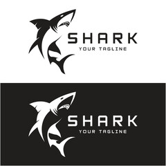 set of shark logo vector design. Wild Fish Vector Illustration