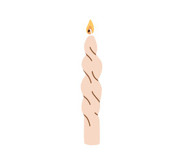 Trendy candle. Modern scented cozy hygge candle for home interior decor. Vector illustration in flat style