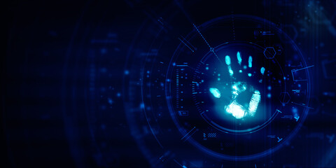 Fingerprint Scanning Technology Concept 2d Illustration
