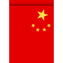 China flag or pennant isolated on white background. Pennant flag icon.
