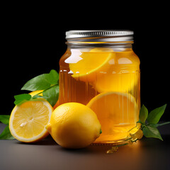Delicious homemade citron jam. Made with fresh citron, it's even more delicious. Stored in transparent jars. Generative AI