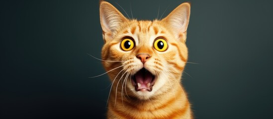Surprised orange senior feline