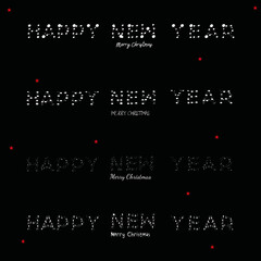 Happy New Year Grunge Text Design for Christmas Greeting Card, Invitation Card, and Poster Design