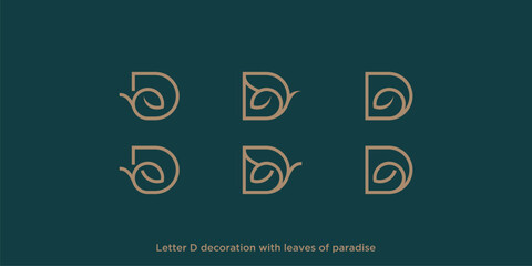 Set of creative letter D logo design template.