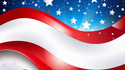 Patriotic American Backdrop: USA Political Vector Design in Vibrant Red, White, and Blue – Ideal for Celebrating Fourth of July, Memorial Day, Veteran's Day, United States of America, and US Flag Even