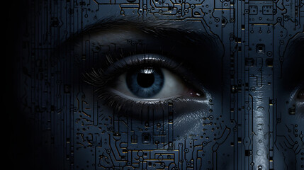 Biometric hi tech security retina, eye scan - 688438622