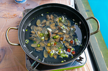 Korean traditional food Shell soup