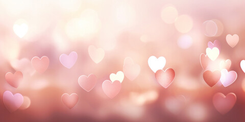 Bokeh heart background. Valentine's day concept.