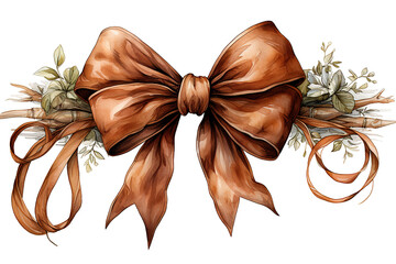 floral wreath Christmas decoration watercolor isolated on a Transparent background. Generative AI