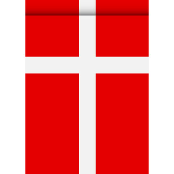 Denmark flag or pennant isolated on white background. Pennant flag icon.