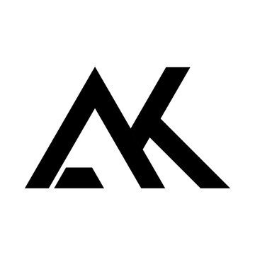 letter a k icon logo design