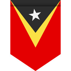 East Timor flag or pennant isolated on white background. Pennant flag icon.