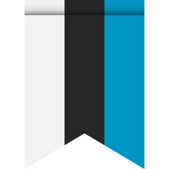 Estonia flag or pennant isolated on white background. Pennant flag icon.