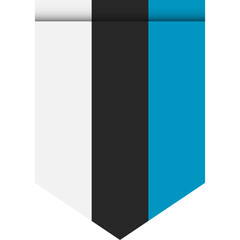 Estonia flag or pennant isolated on white background. Pennant flag icon.