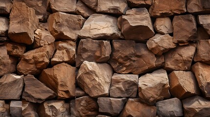 Brown and Gray Brick Stone Wall Background. Generative AI