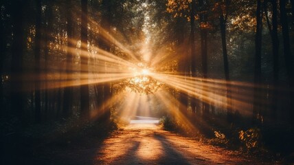 sunlight through the forest