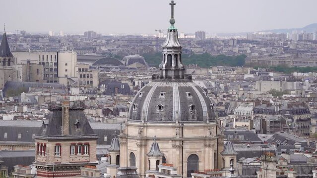 Roman Catholic Chapel of Sainte Ursule de la Sorbonne Overlooking Paris Buildings - Static